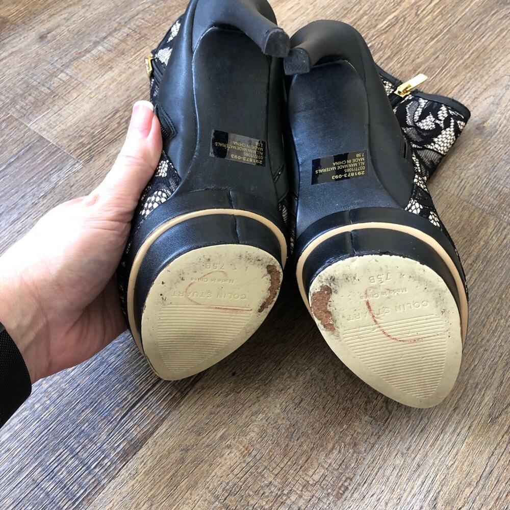 Colin Stuart Lace Platform High Heel Boot Size 7.5 - image 6